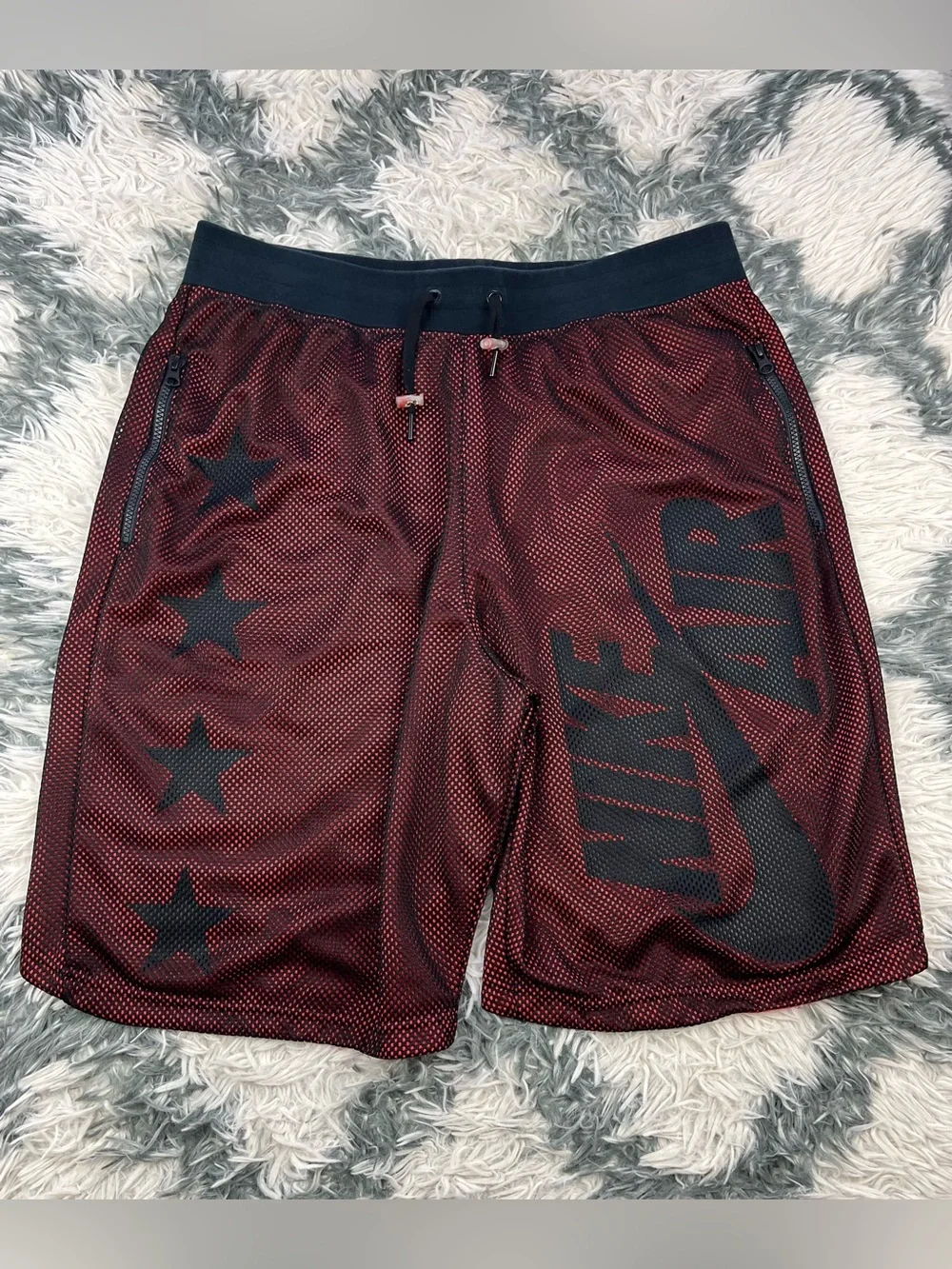 Nike Air Mens Basketball Shorts XL Black Red Air Pivot V3` Drawstring 778060-010